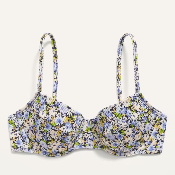 NWT OLD NAVY Underwire Bikini Swim Top Color: Blue Ditsy Floral - Picture 1 of 7